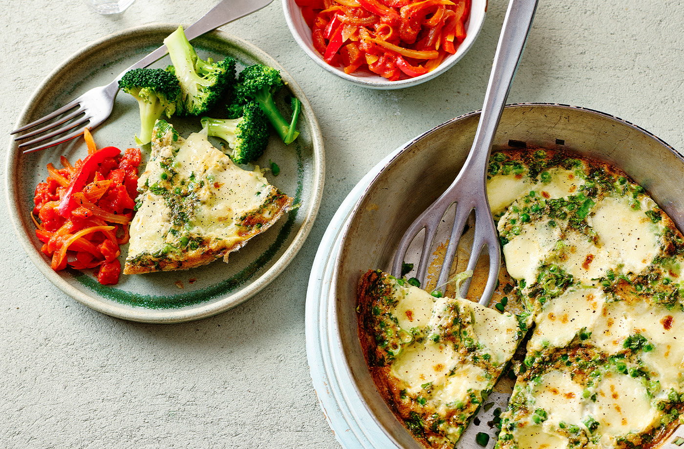 Pea and mozzarella frittata recipe