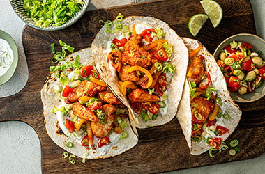 Air-fryer sweet chilli chicken tacos