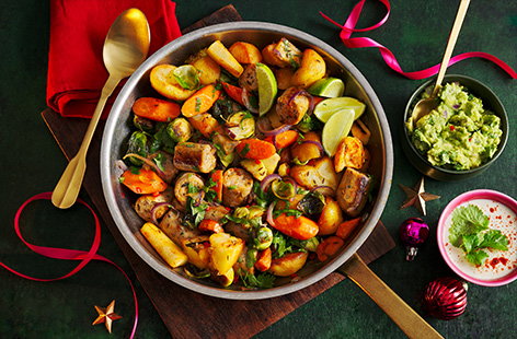 Fancy something a bit more refreshing this Boxing Day? Our leftover hash is just the ticket. Chuck any leftovers into a pan then serve with smashed avocado and a dollop of yogurt.