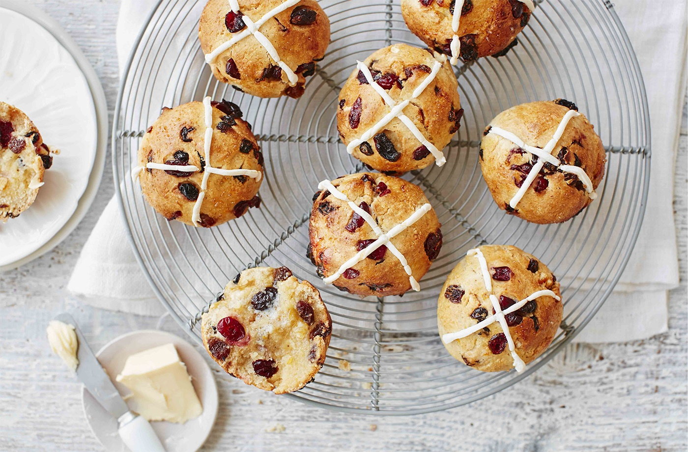A traditional Easter treat, these easy gluten-free hot cross buns can be made in under an hour and make a delicious treat to share with the whole family